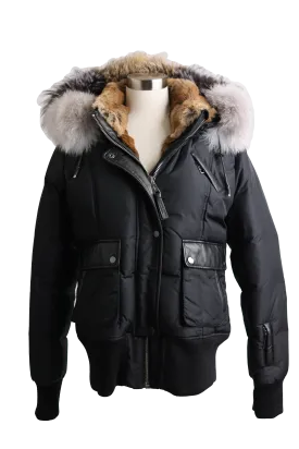 Fur Lined Bomber Jacket W/ Fur Hood