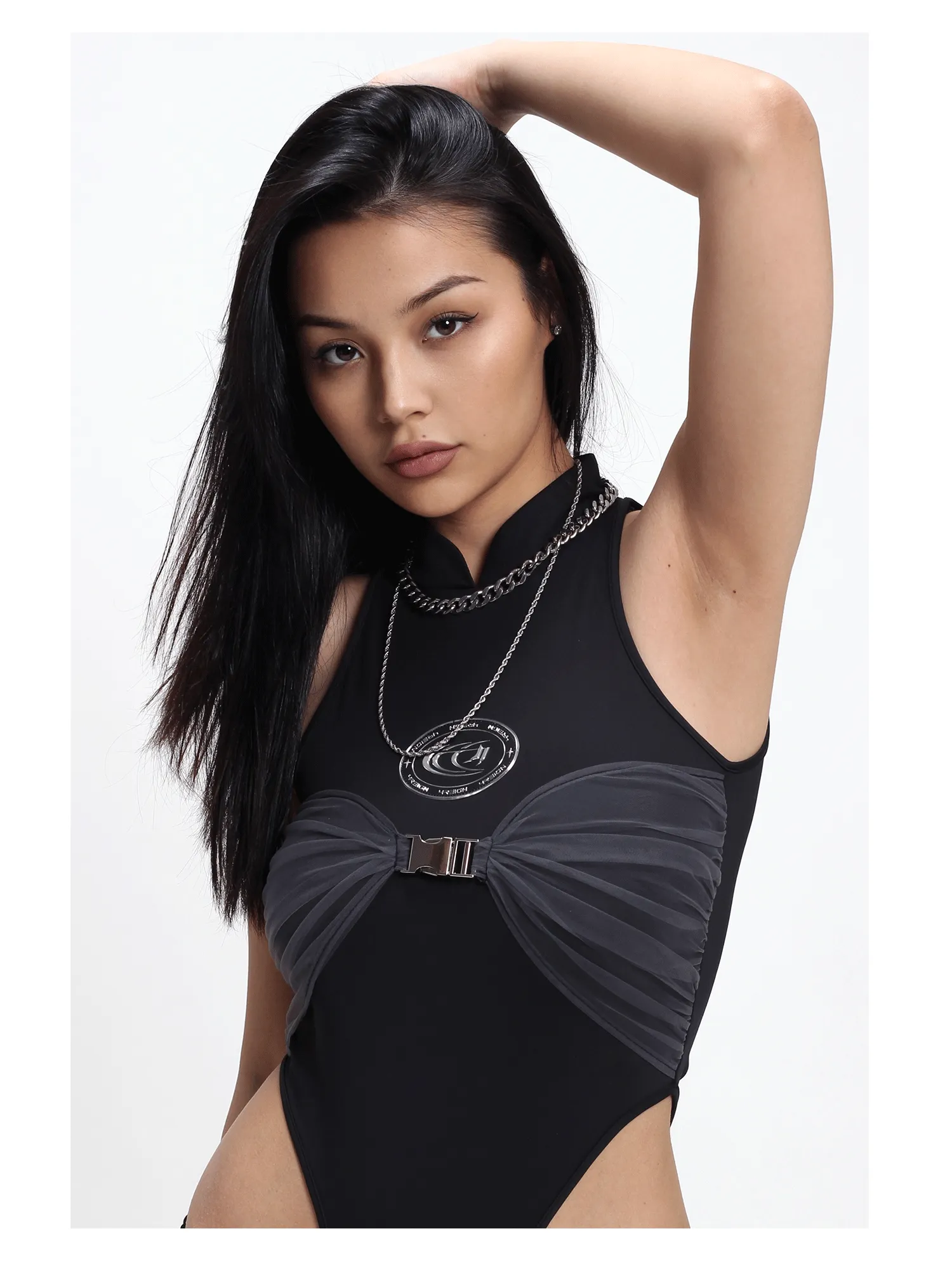 FUTURE WARRIOR BLK two-piece bodysuit