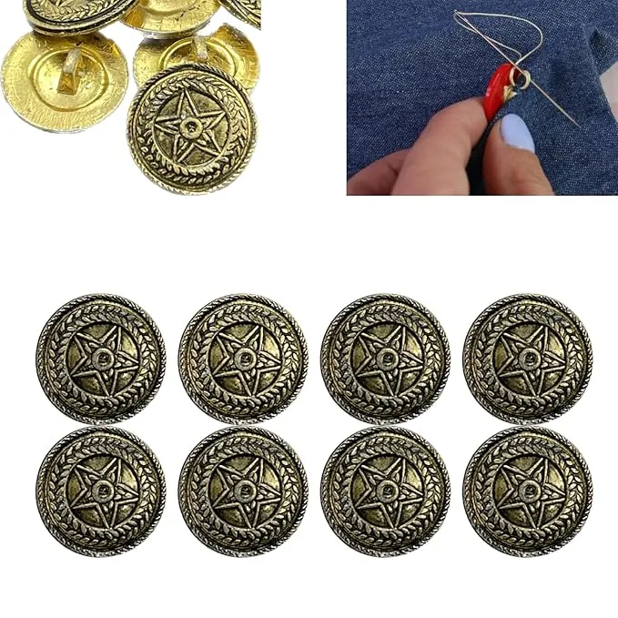 Gold Tone Pyramid-Shaped Shank Metal Buttons