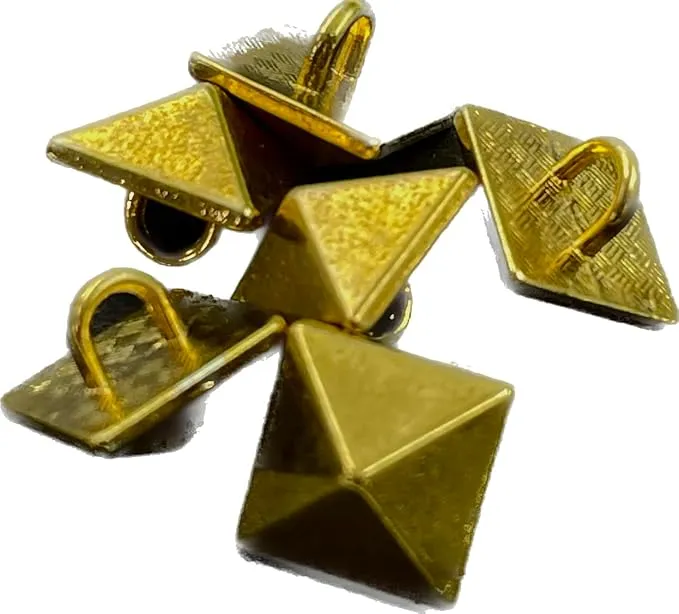 Gold Tone Pyramid-Shaped Shank Metal Buttons