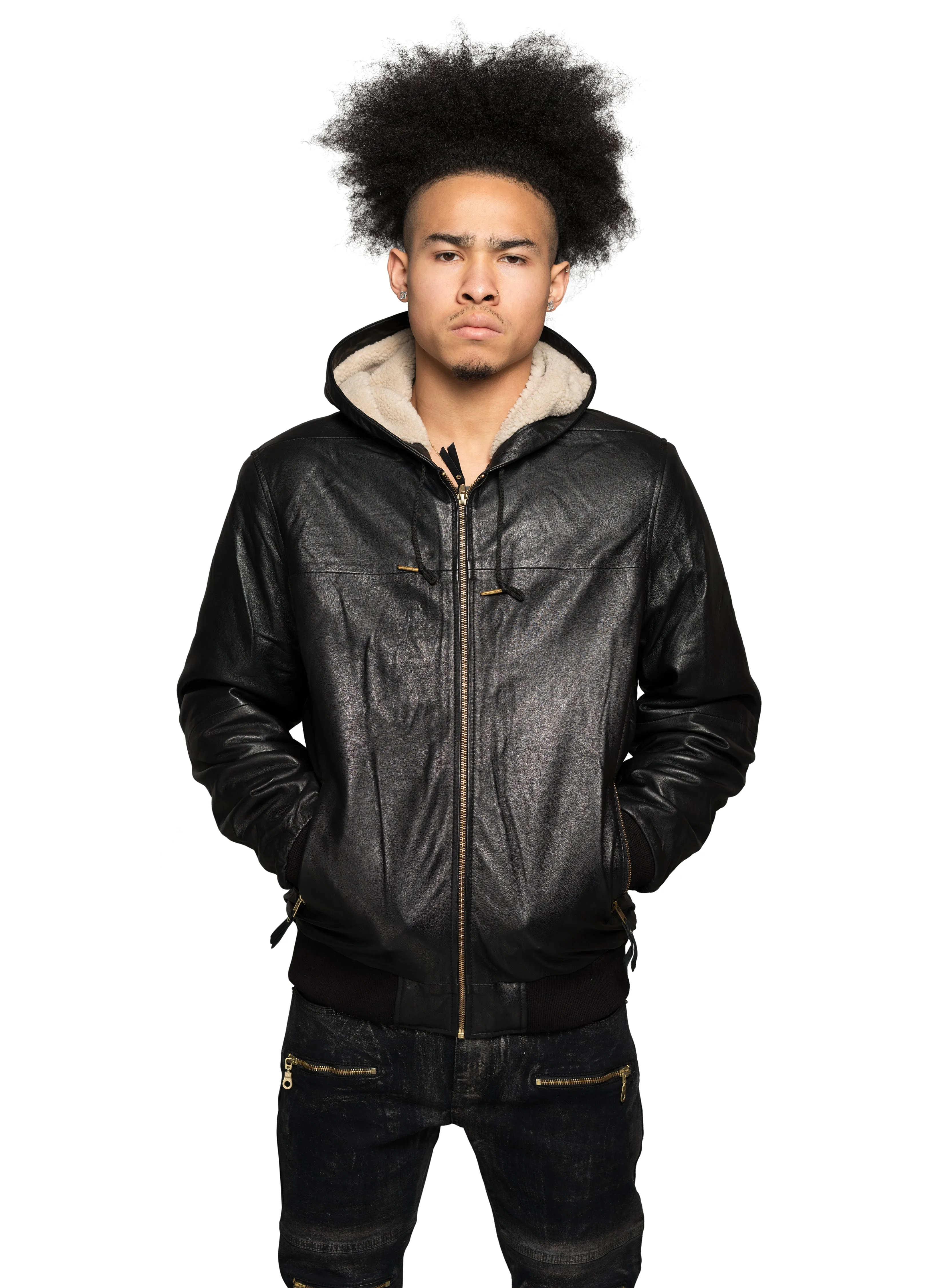 Gully Klassics Sherpa Lined Lambskin Leather Jacket