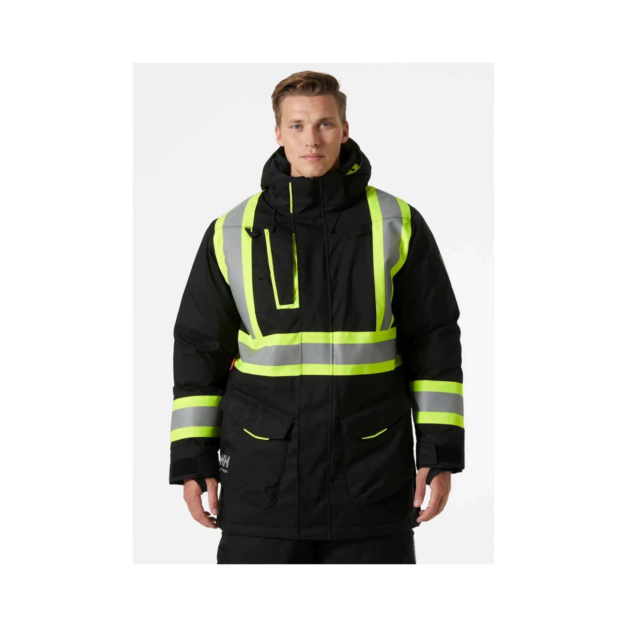 Helly Hansen Men's Hi Vis Polar Work Parka 71316 Alna - CSA Helly Tech, Waterproof, Breathable, Reflective, Insulated, Durable, Winter Protection | Sizes S-5XL