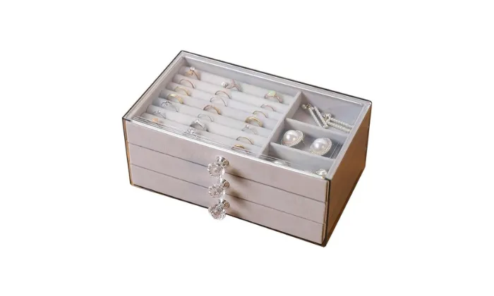 High-End Multi-Layer Flannel Jewelry Box