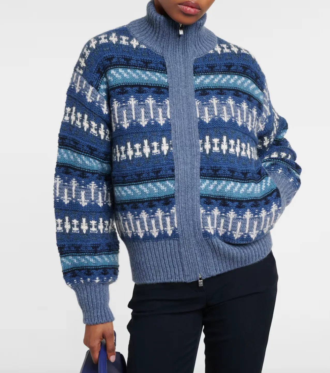 Holiday Noel cashmere bomber jacket