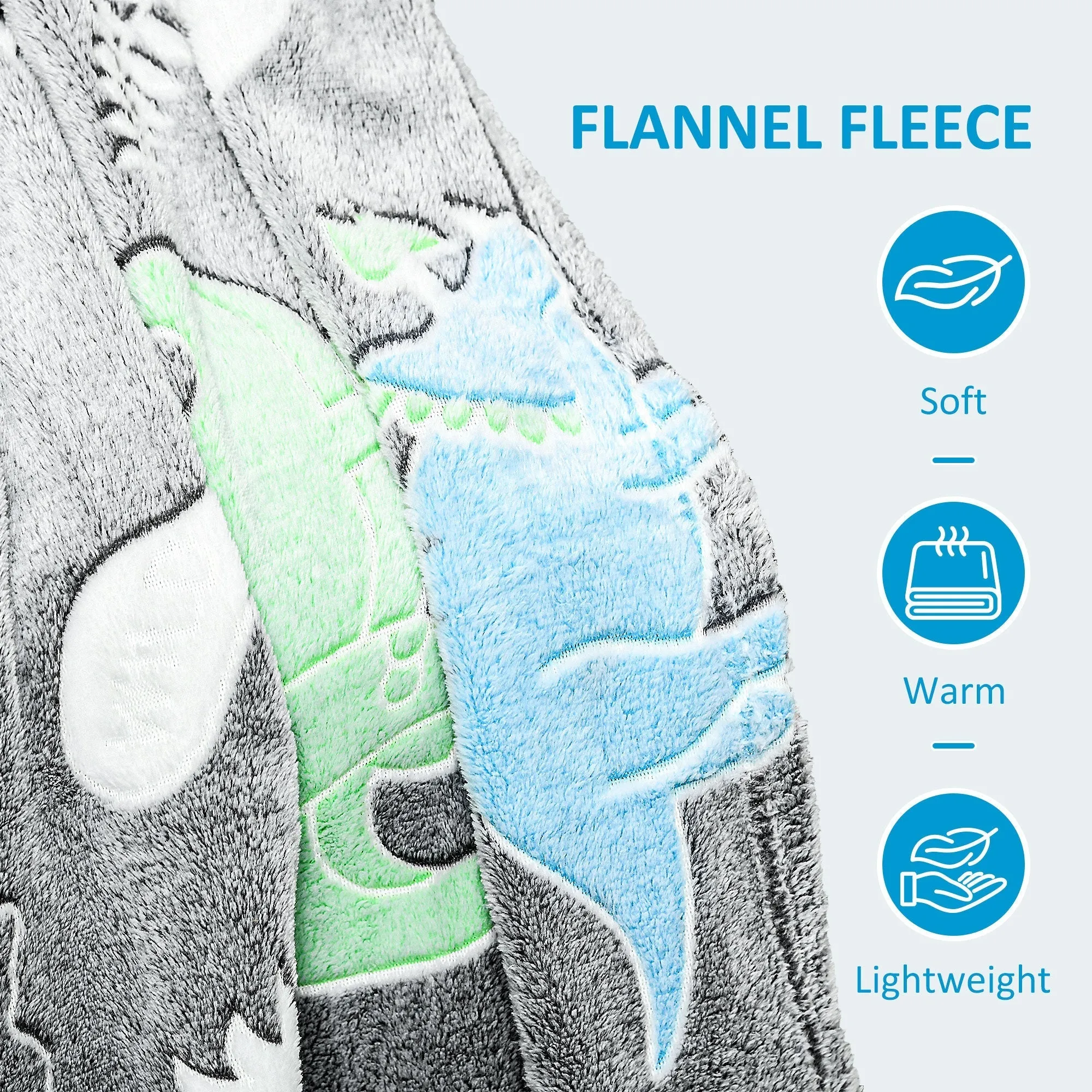 Homcom Glow In The Dark Flannel Fleece Blanket For Sofas