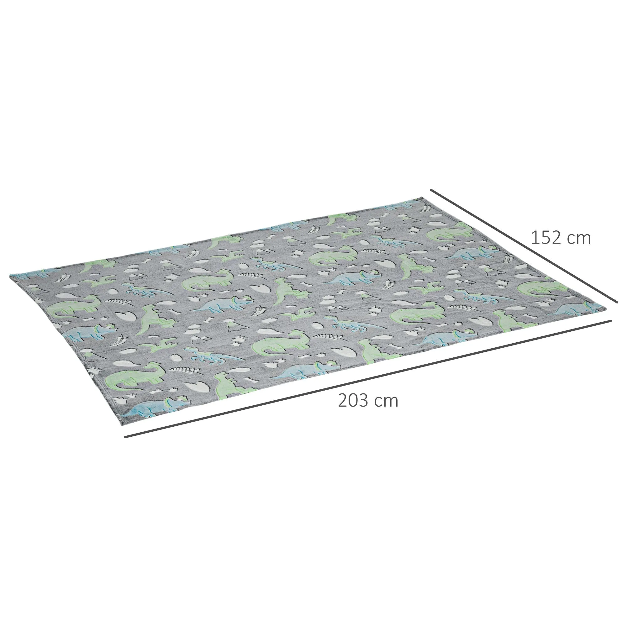 Homcom Glow In The Dark Flannel Fleece Blanket For Sofas