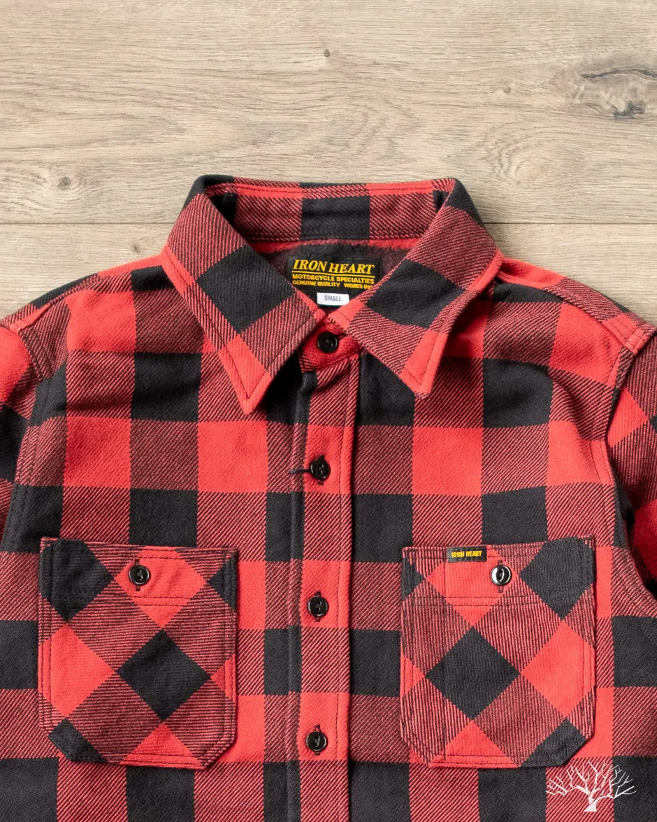 IHSH-244-RED - Ultra Heavy Flannel Work Shirt - Red/Black