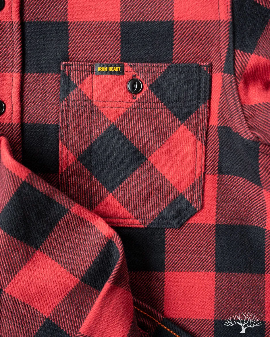 IHSH-244-RED - Ultra Heavy Flannel Work Shirt - Red/Black