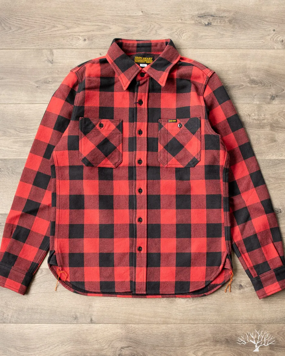 IHSH-244-RED - Ultra Heavy Flannel Work Shirt - Red/Black