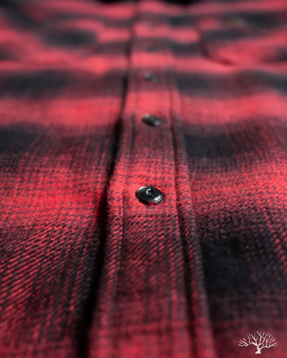 IHSH-265-RED - UHF Ombré Check Work Shirt - Red/Black