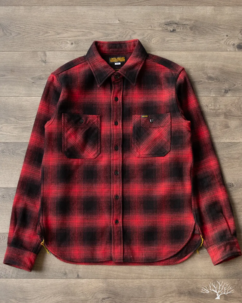 IHSH-265-RED - UHF Ombré Check Work Shirt - Red/Black