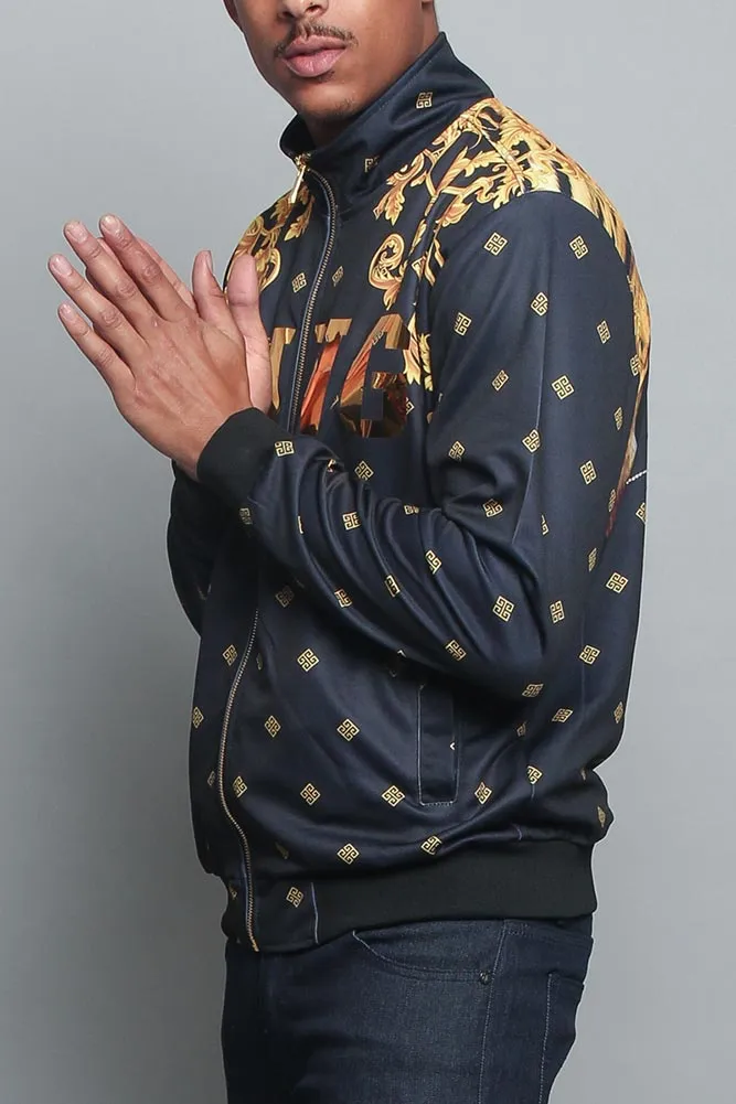 Jeweled Tiger King Zip Up Track Jacket