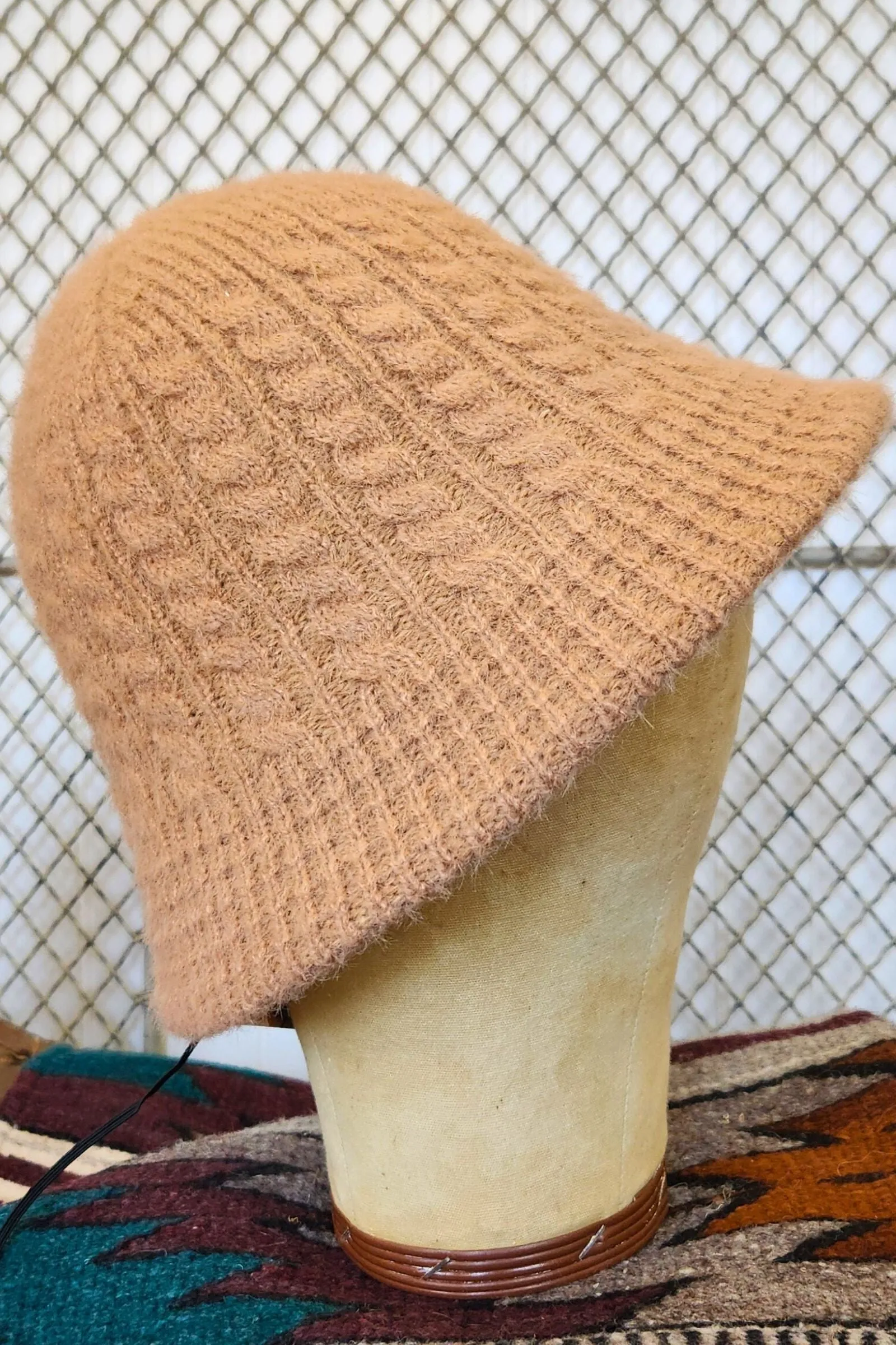 Khaki Knit Bucket Hat