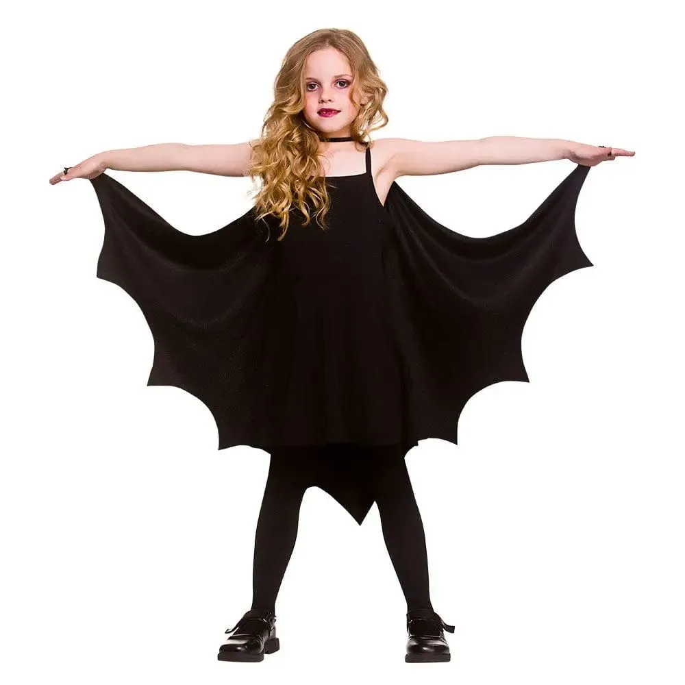 Kids Bat Cape Black Wings Vampire Dracula Fancy Dress