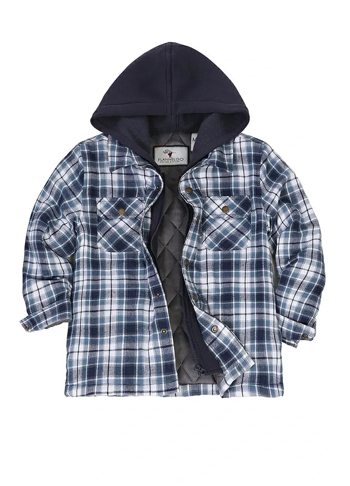 Kid's Full Zip Quilted Lined Flannel Jacket, Gender-neutral