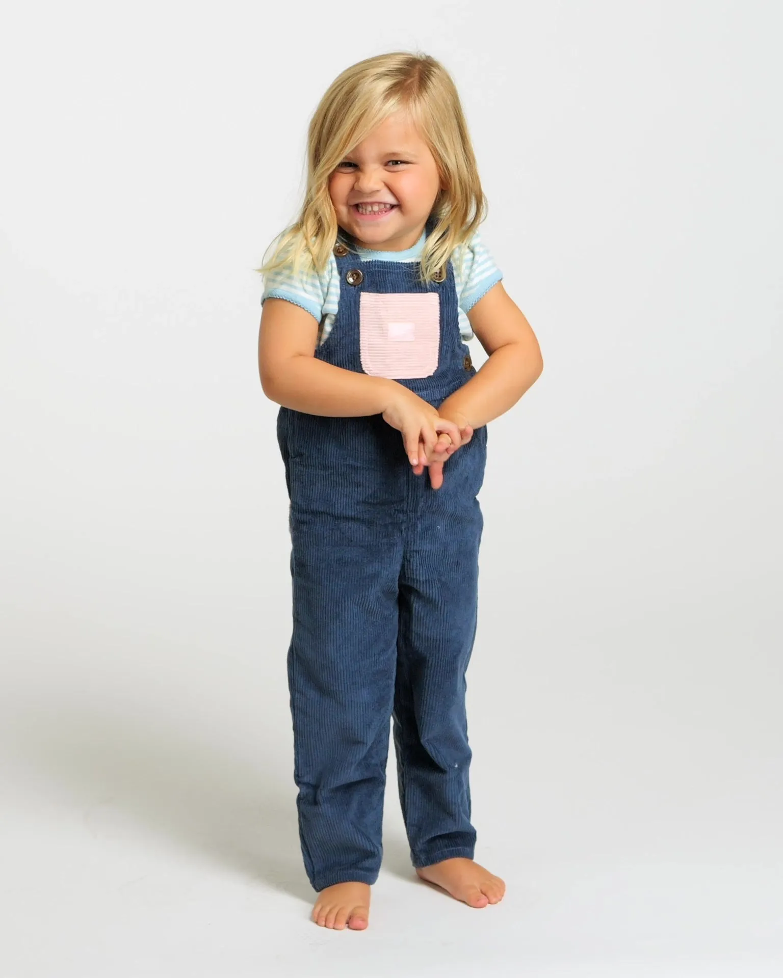 Kid's Overall (Navy/Powder Pink)