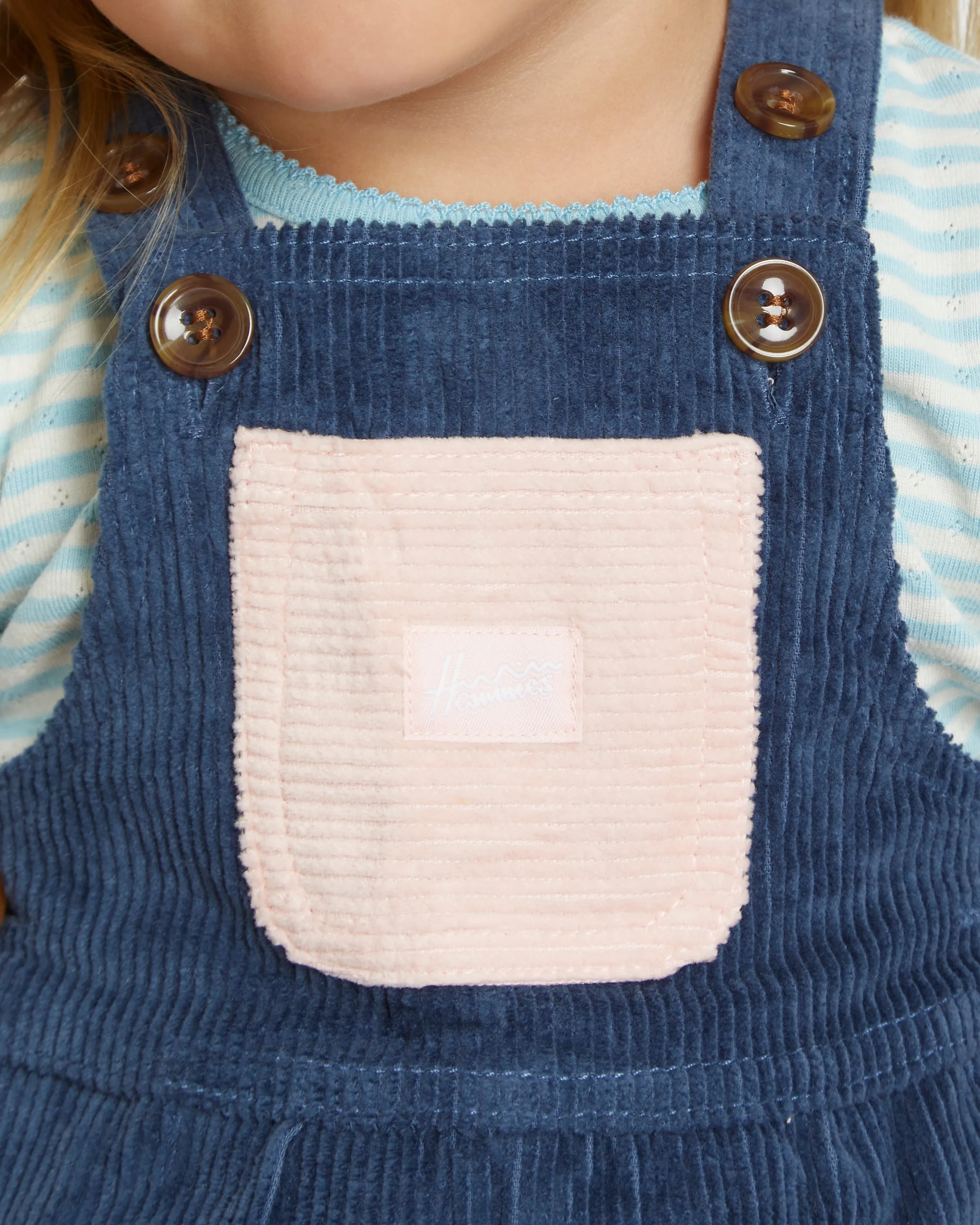 Kid's Overall (Navy/Powder Pink)