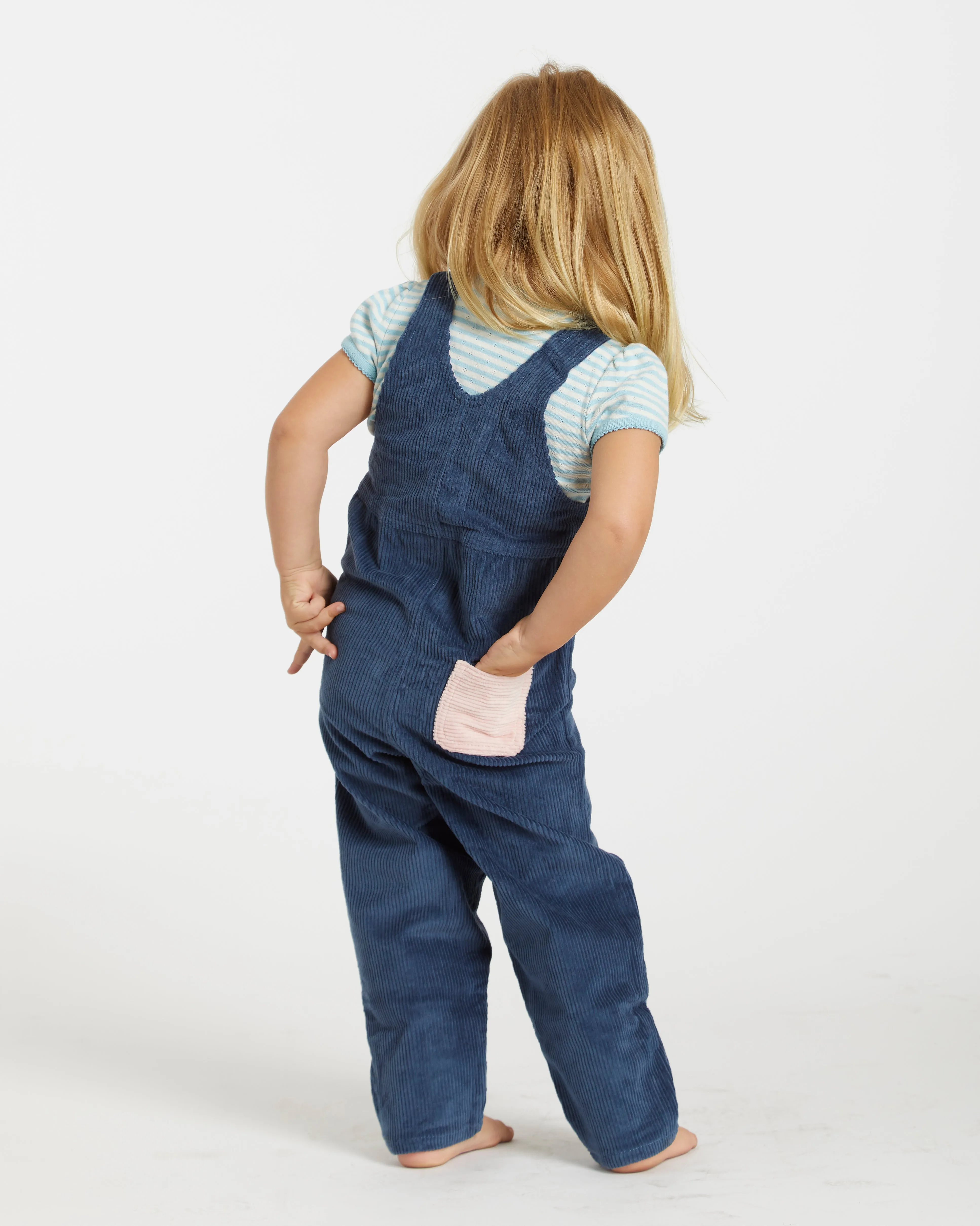 Kid's Overall (Navy/Powder Pink)