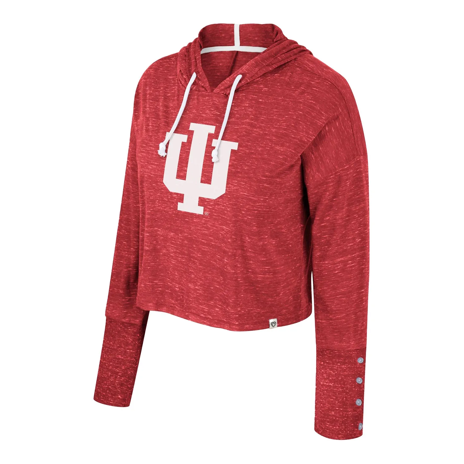 Ladies Indiana Hoosiers High Society Crop Crimson Hooded Sweatshirt