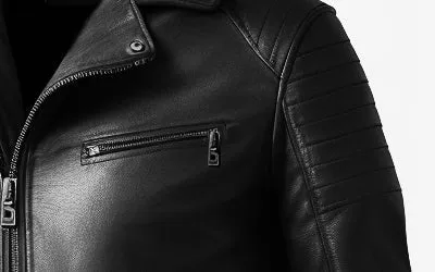 LeatherOxide Men Black Leather Jacket