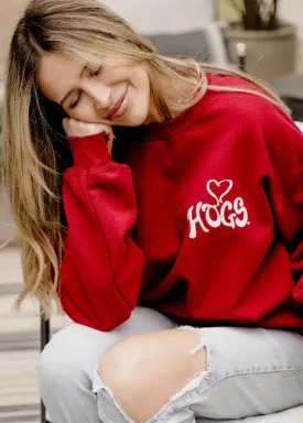 Livy Lu Arkansas Razorbacks Lyric Puff Cardinal Sweatshirt | Cherry Red