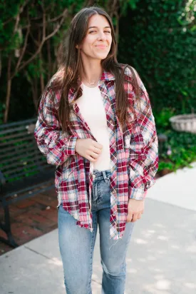 Lucky You Button Up Flannel Top