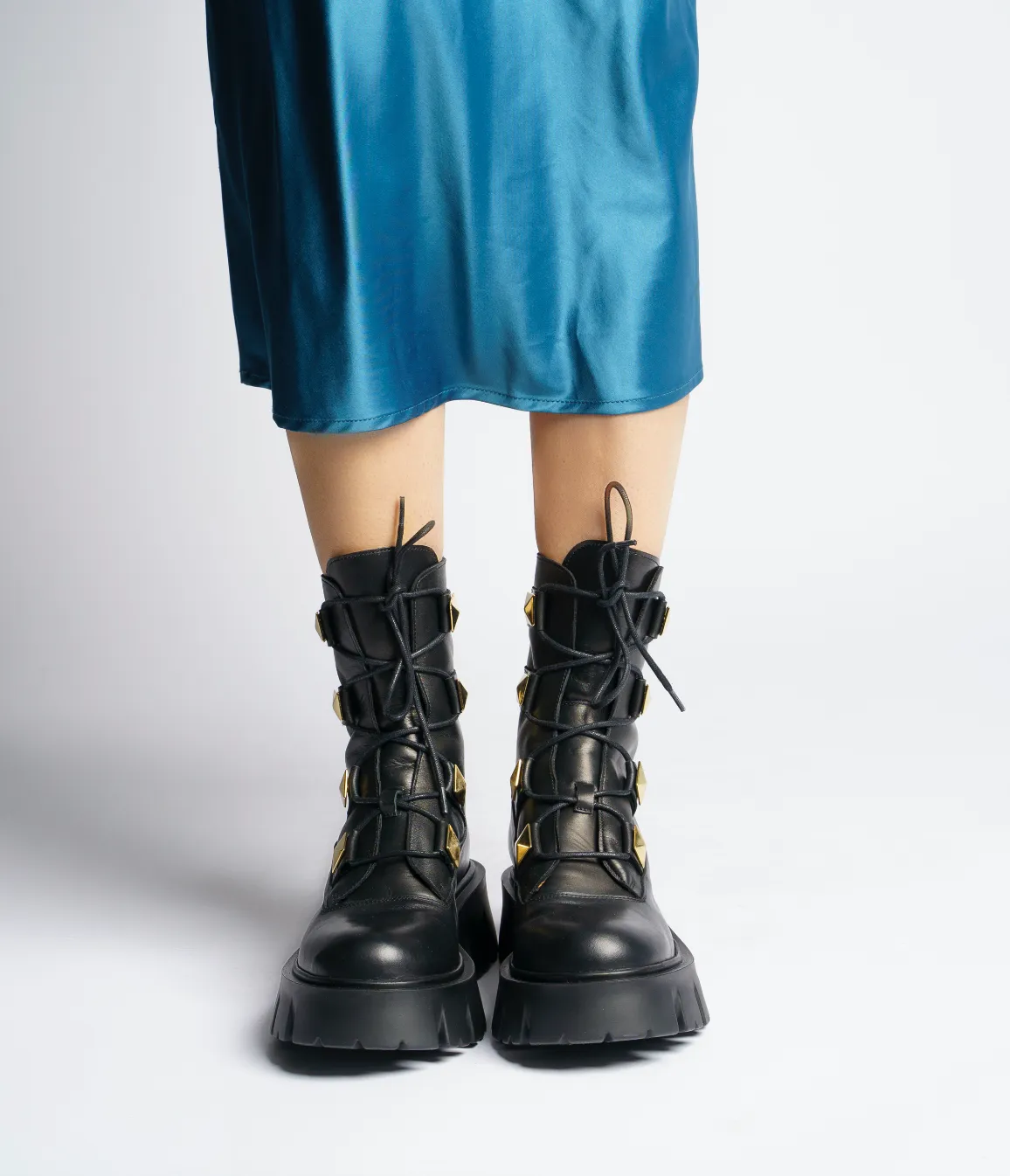 Mako Pyramid Studs Combat Boots