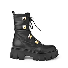 Mako Pyramid Studs Combat Boots