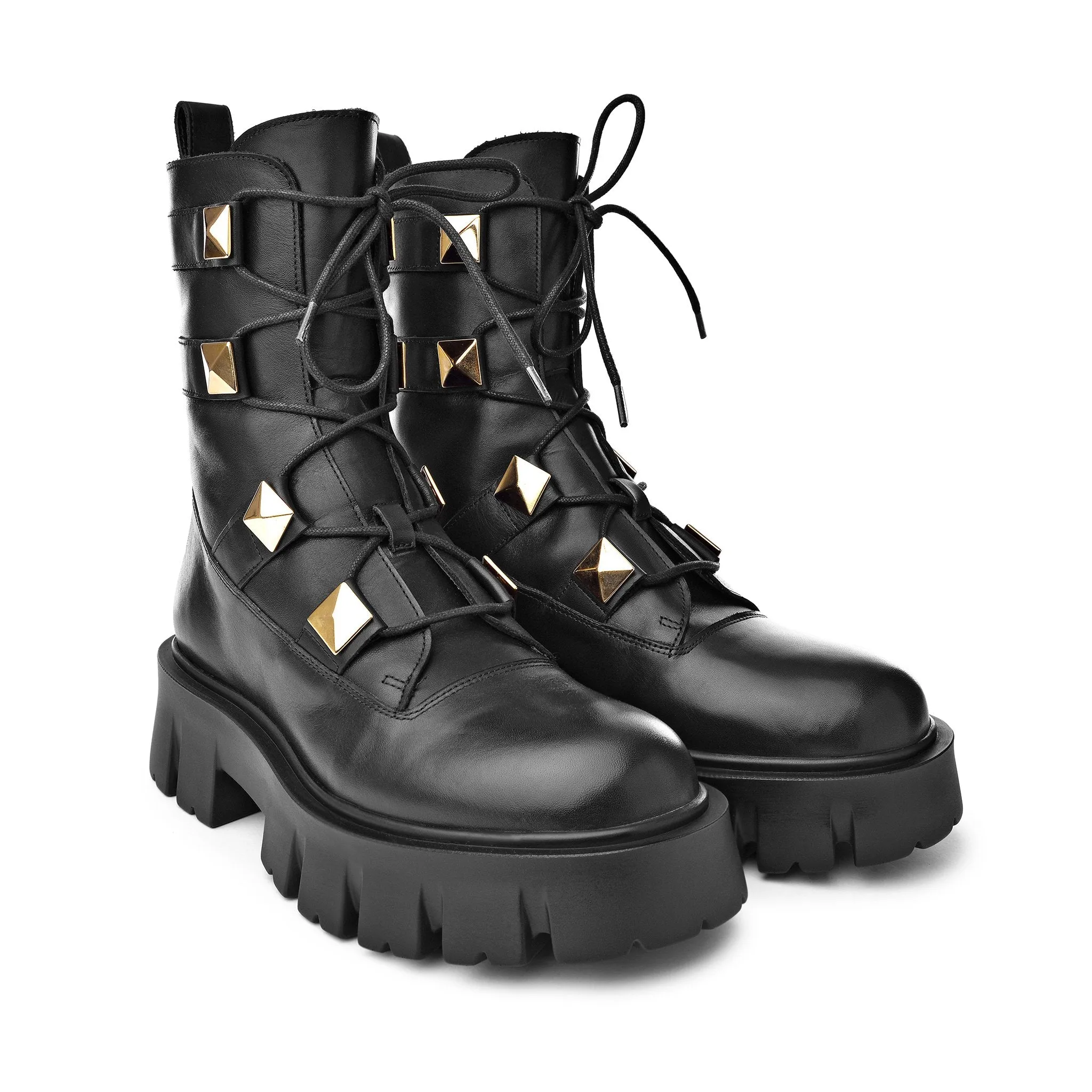 Mako Pyramid Studs Combat Boots