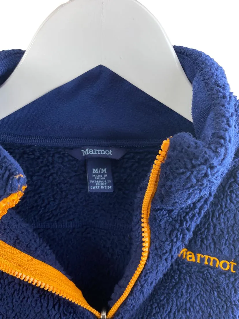 Marmot, Boys' Rain Jacket (Shell) and Sherpa Fleece, Navy/Orange, Size M (8-9)