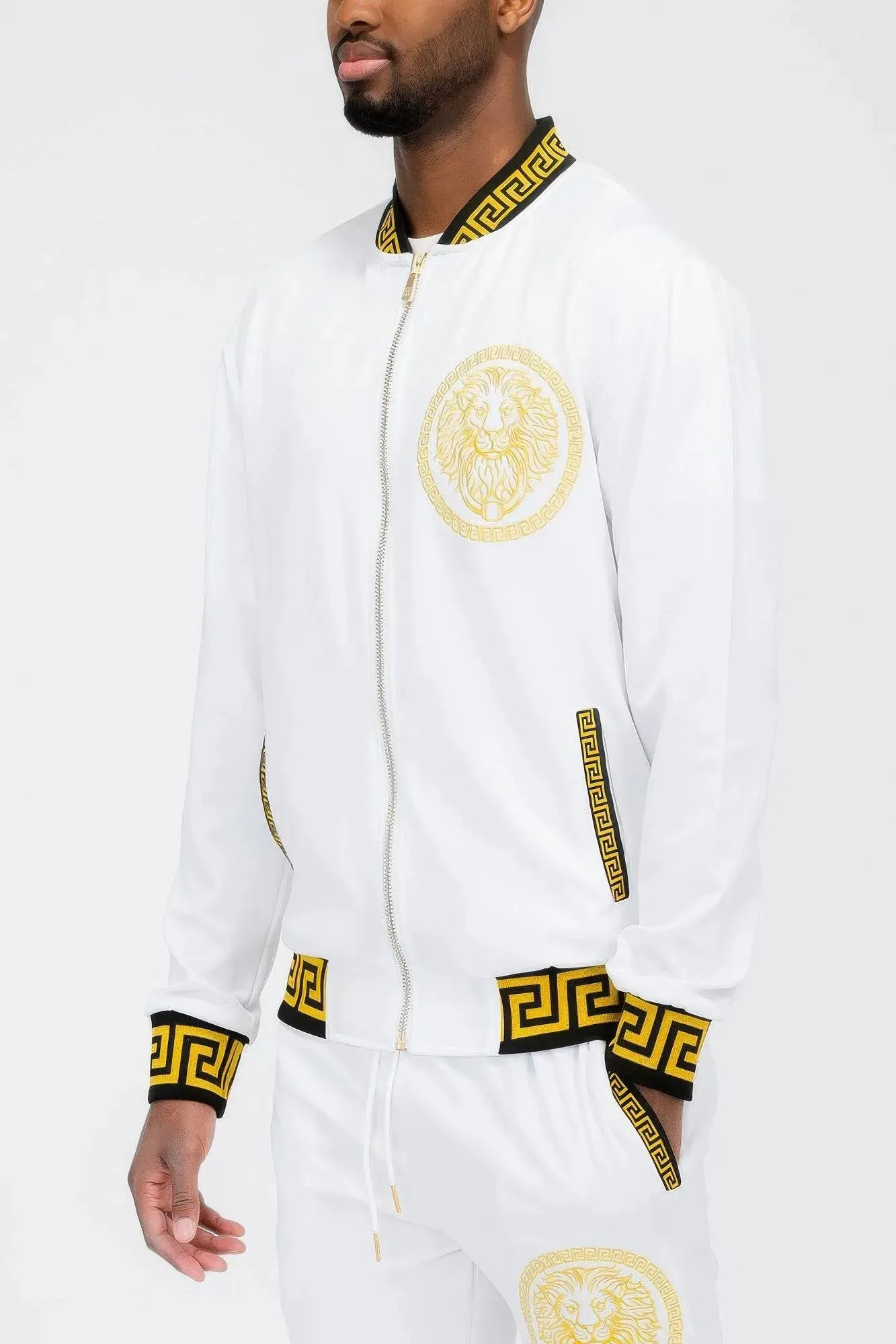 Mens Black And Gold Detail Track Suit