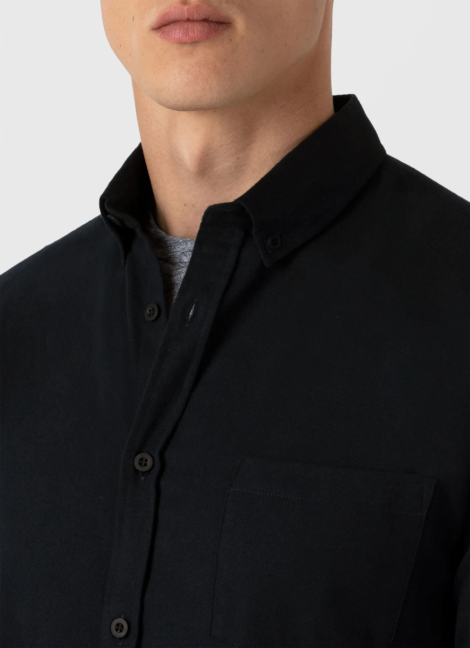 Men's Button Down Flannel Shirt in Black