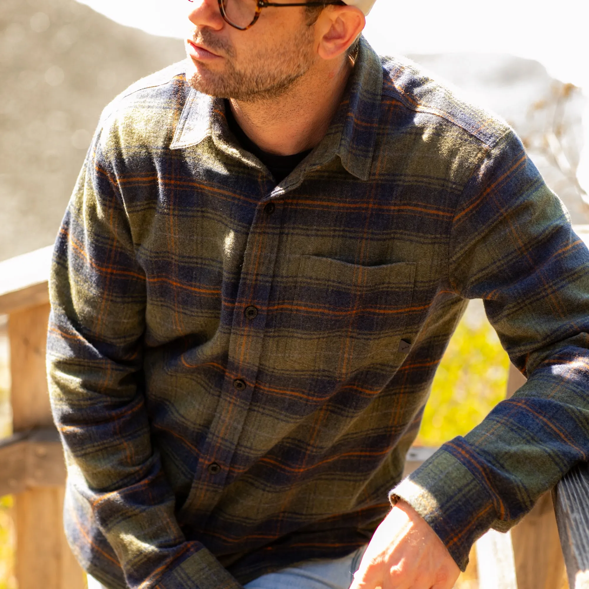 Men's Every Day Flannel Shirt- Everett Green Heather