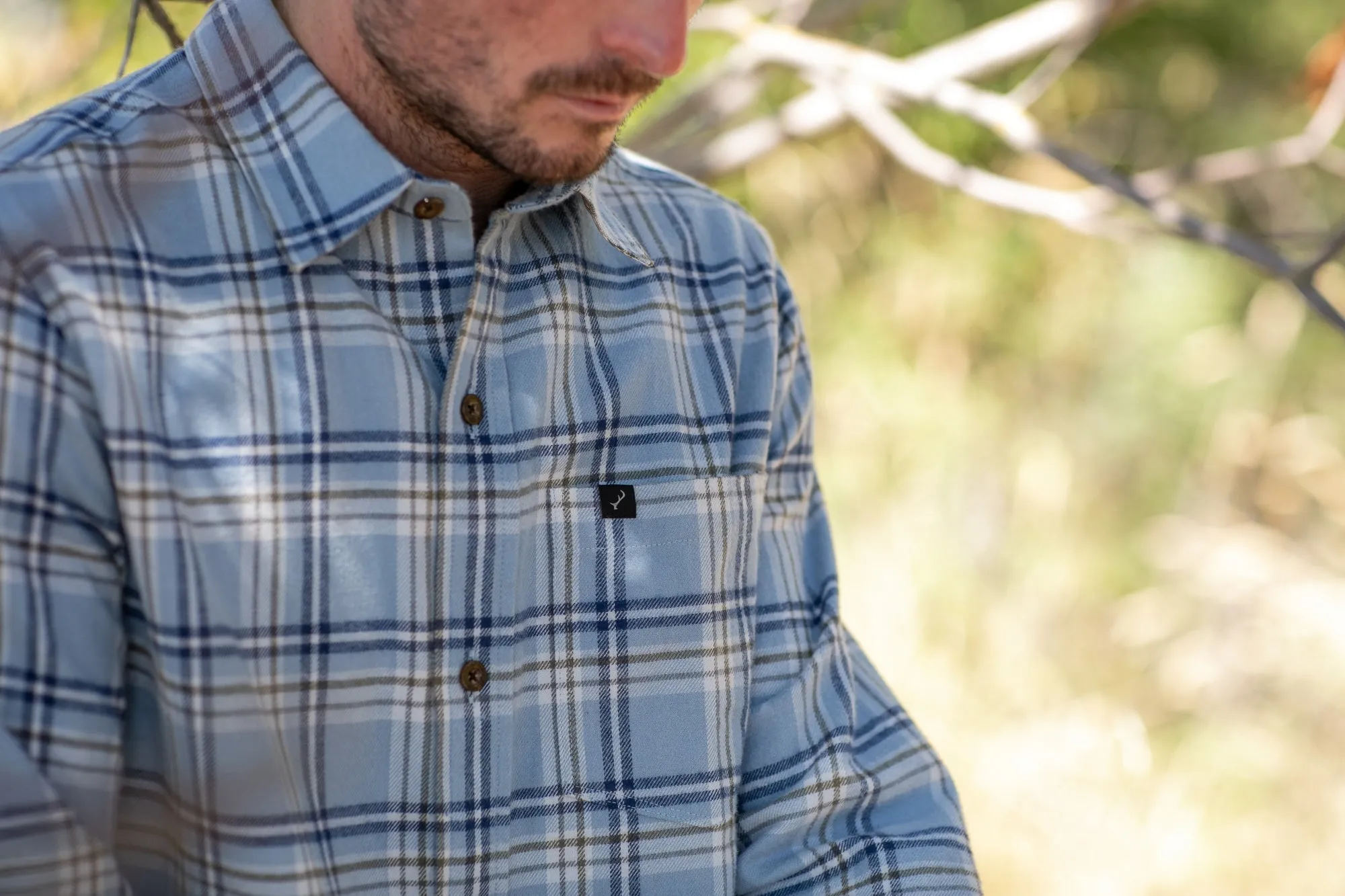 Men's Every Day Flannel Shirt- Sky Blue