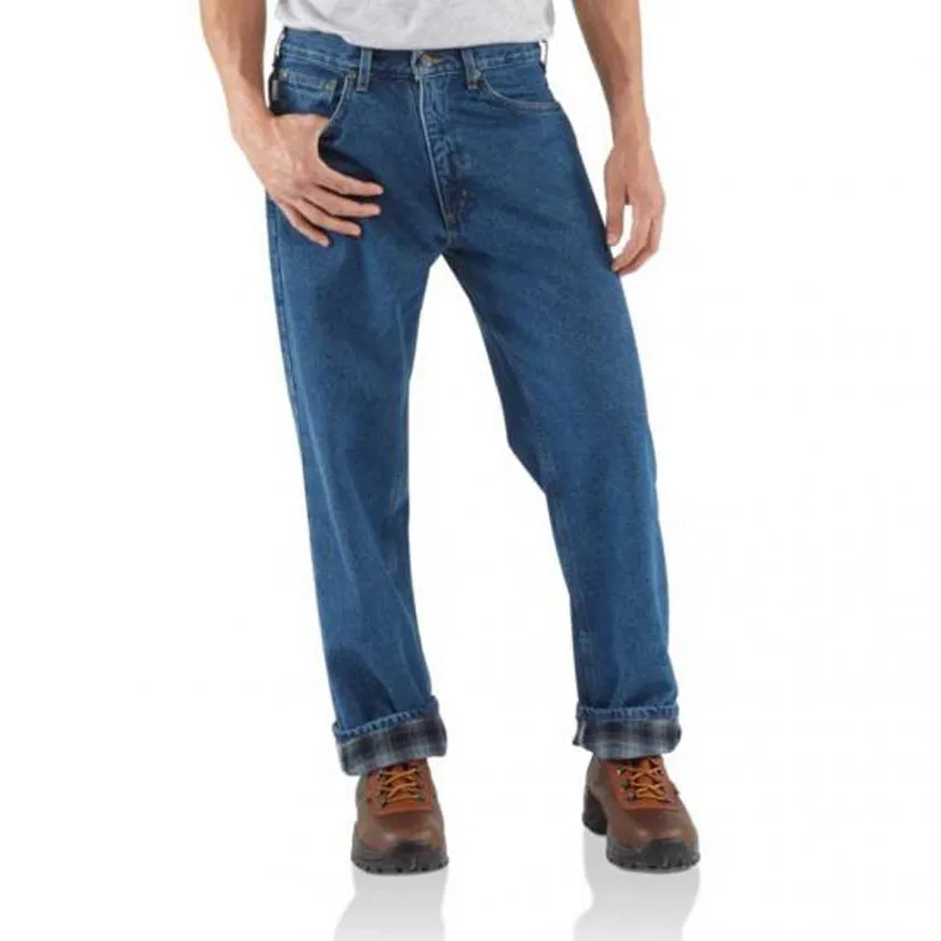 Men's Relaxed Fit Straight Leg Flannel Lined Jean