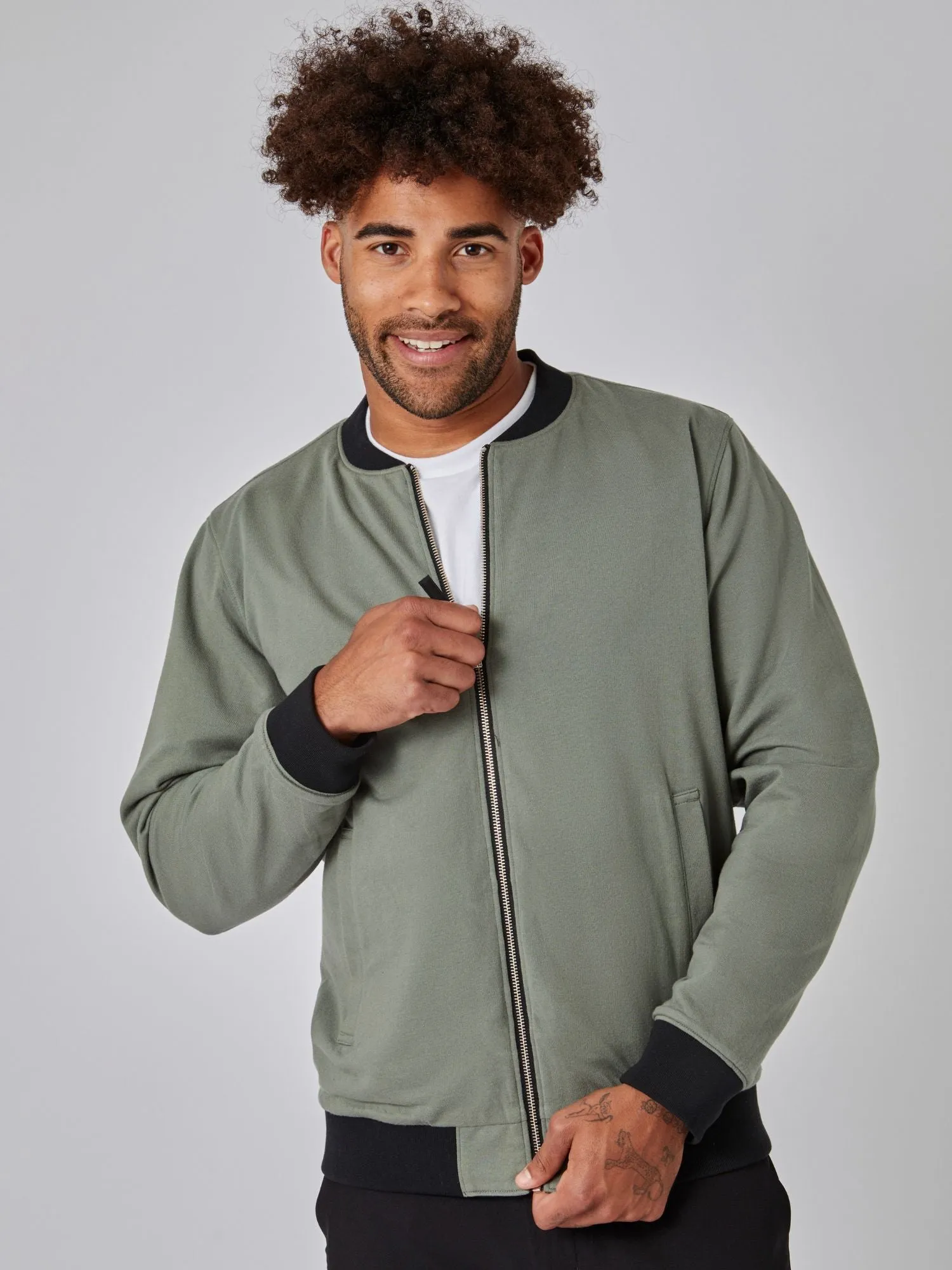 Mercury Green Reversible Bomber Jacket