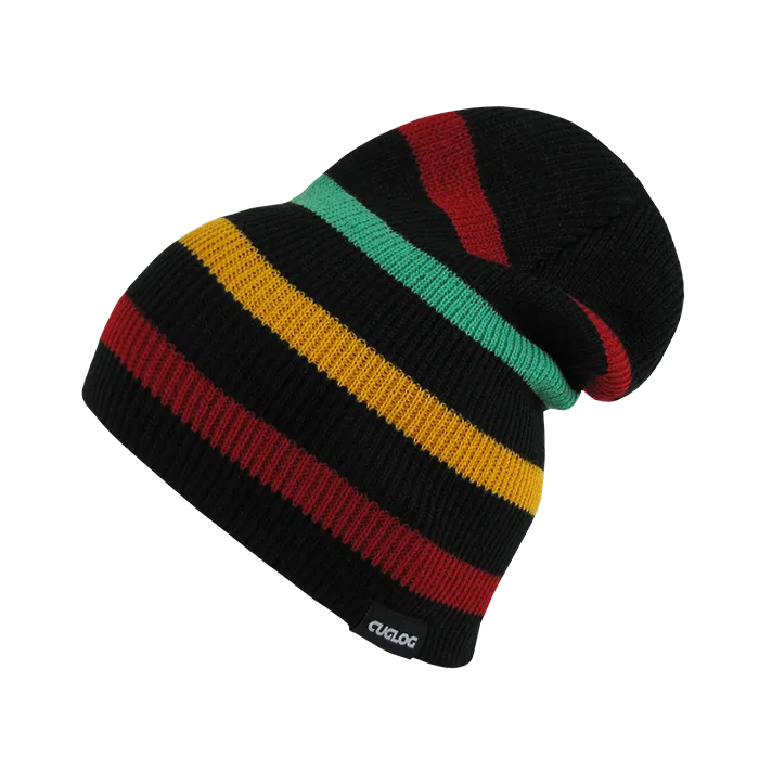 Monte Fitz Roy Slouch Beanie, Striped Knit Cap - Cuglog K039