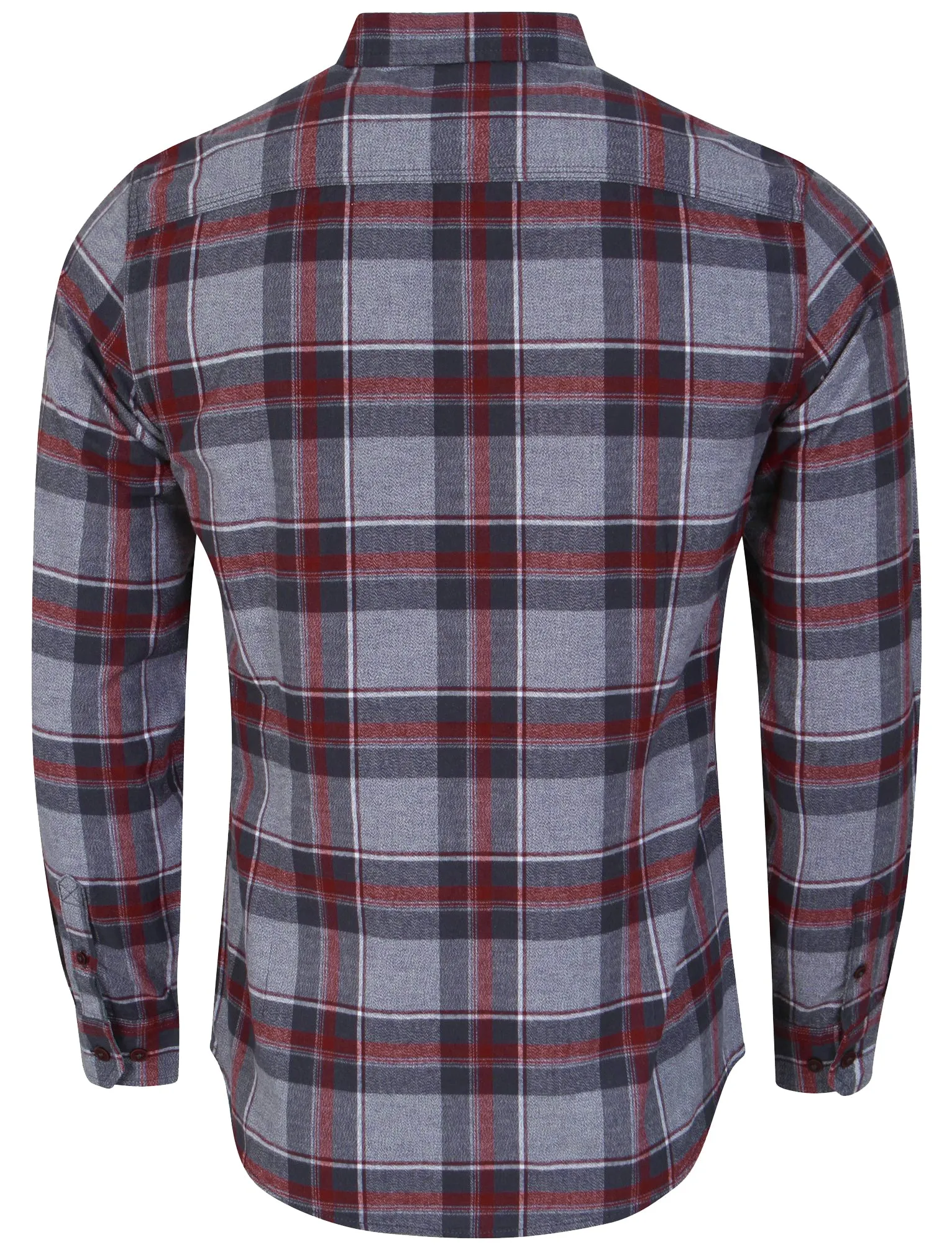 Napoli Brushed Flannel Checked Shirt in Oxblood - Tokyo Laundry