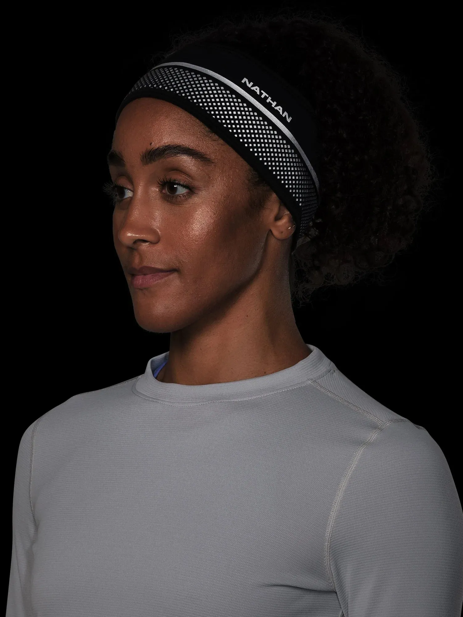 Nathan | HyperNight Reflective Headband | Black/Geo Print