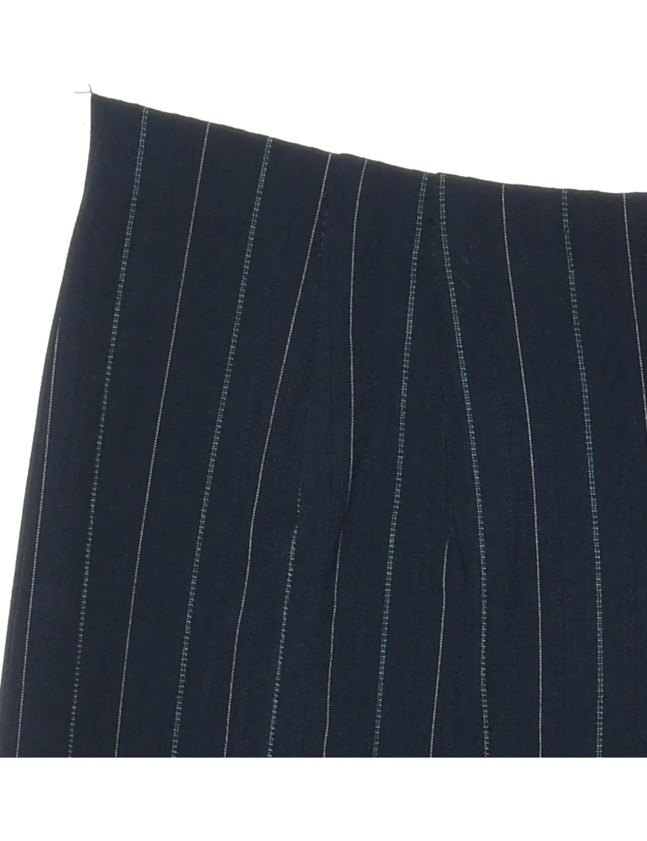 Navy Striped Trousers - W26 L30