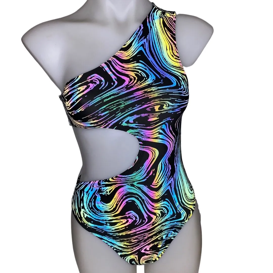 OIL SPILL | Rainbow Reflective | Cut Out Bodysuit