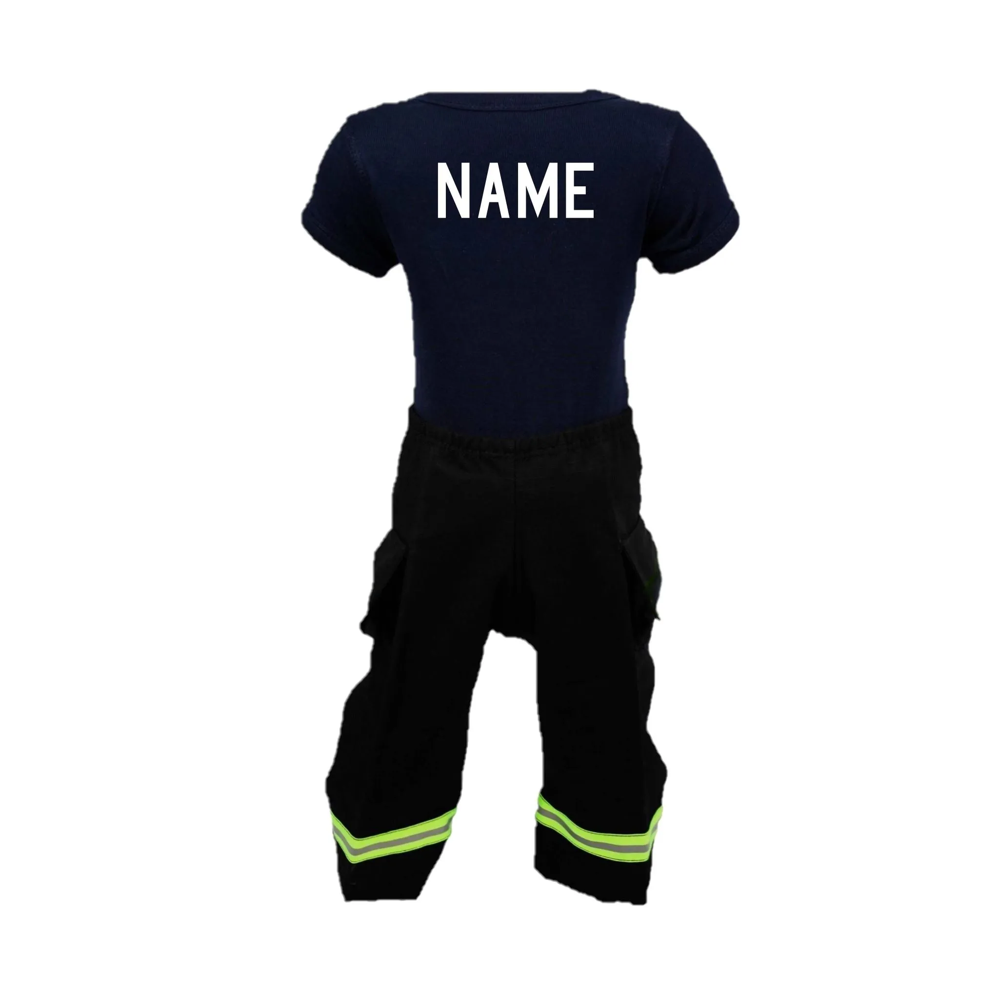 ORIGINAL Firefighter Personalized BLACK 2PC Baby Outfit