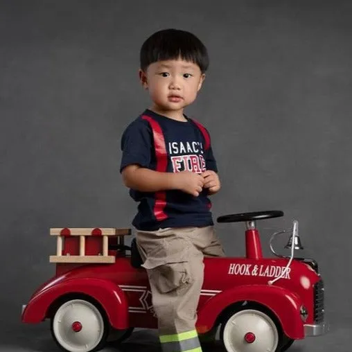 ORIGINAL Firefighter Personalized BLACK 2PC Toddler Outfit