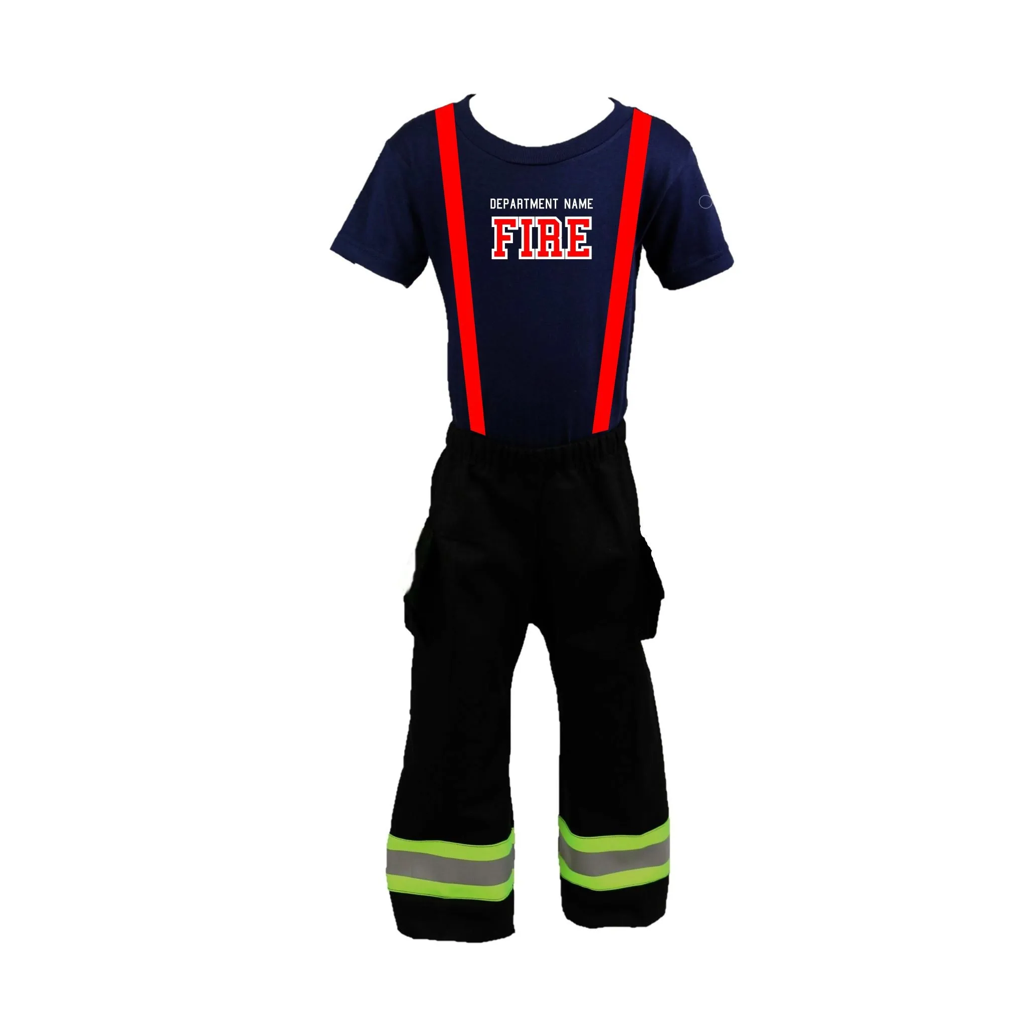 ORIGINAL Firefighter Personalized BLACK 2PC Toddler Outfit