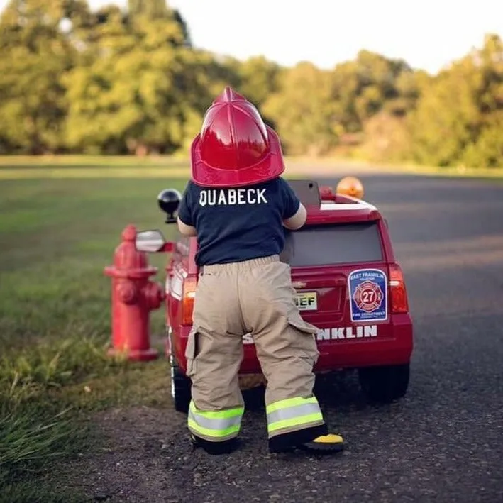 ORIGINAL Firefighter Personalized BLACK 2PC Toddler Outfit