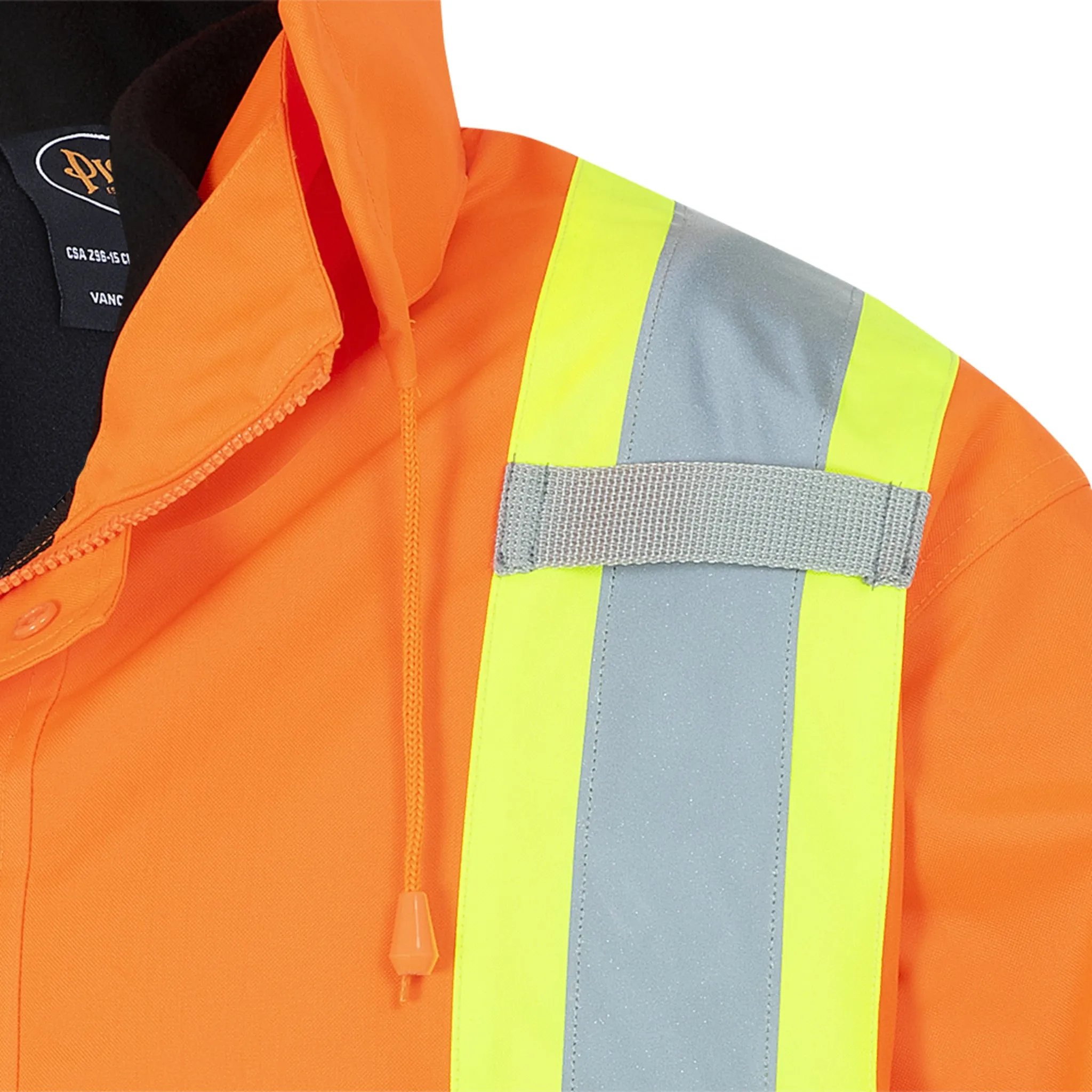 Pioneer Men's Hi Vis Winter Parka - 300D Oxford Polyester, 3-in-1, CSA Certified, Waterproof, Reflective Tape, Tear-Resistant | Sizes XS-5XL