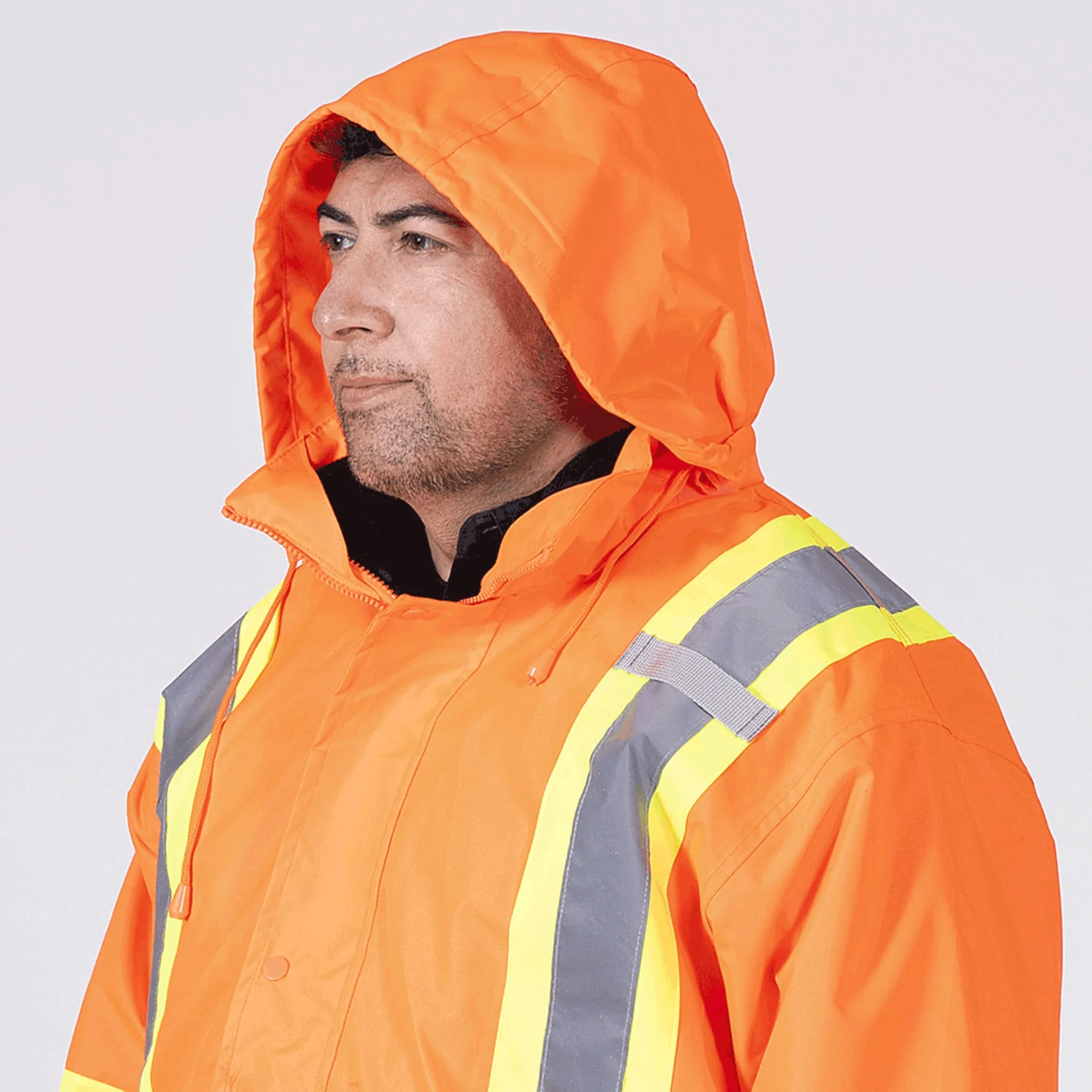 Pioneer Men's Hi Vis Winter Parka - 300D Oxford Polyester, 3-in-1, CSA Certified, Waterproof, Reflective Tape, Tear-Resistant | Sizes XS-5XL