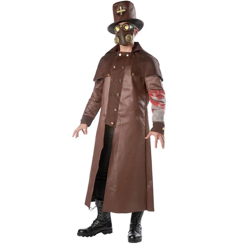 Plague Doctor Costume Halloween Steampunk Outfit for Women Men