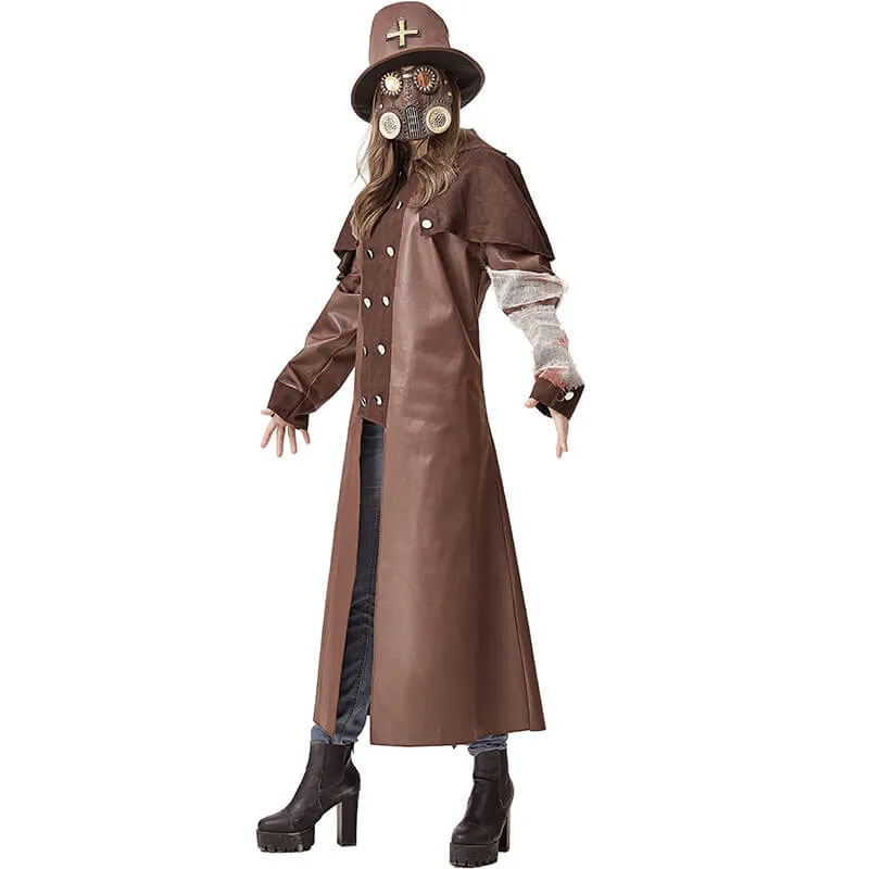 Plague Doctor Costume Halloween Steampunk Outfit for Women Men