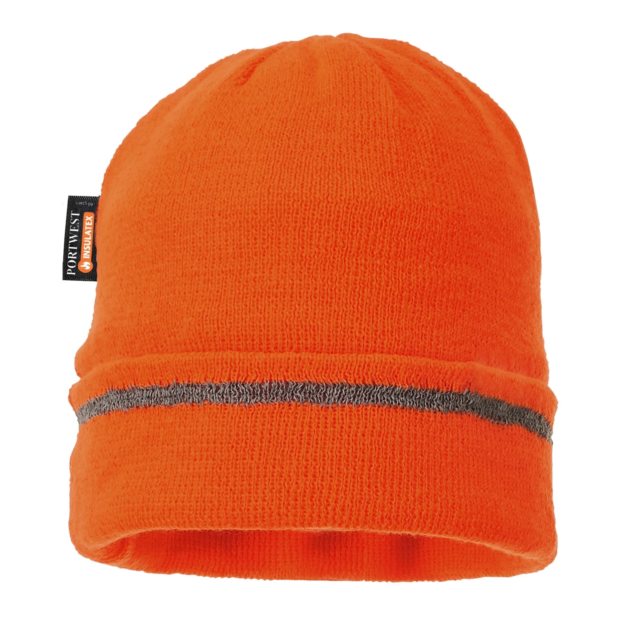 PORTWEST® Thermal Knit Beanie Winter Hat With Reflective Trim - Insulatex Lining - B023